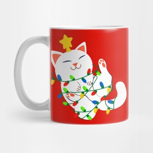 White Christmas Kitty Mug